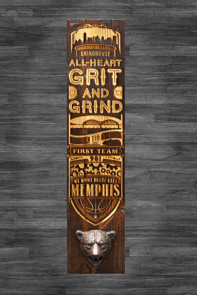 Memphis Grizzlies wall-mounted laser engraved bottle opener