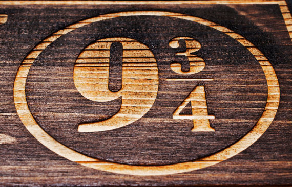 Harry Potter Platform 9 3/4 Wooden Sign