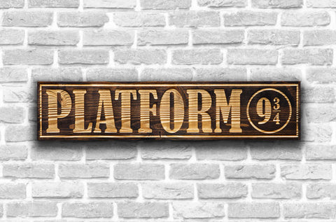 Harry Potter Platform 9 3/4 Wooden Sign