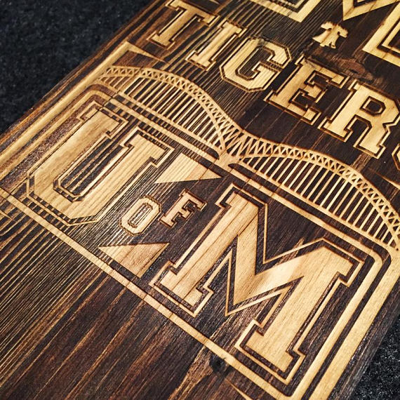 Memphis Tigers wall art with built in bottle opener